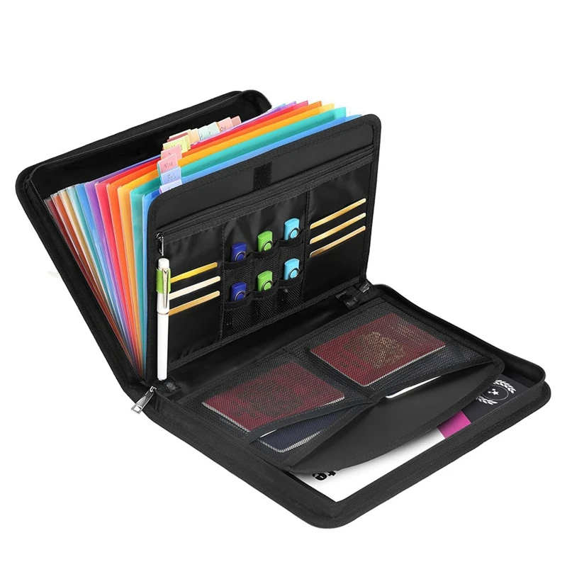 Сумка для файлов-аккордеона Органайзер для документов-гармошки 220г. ° F Огнестойкий органайзер для документов на молнии и вкладке для документов