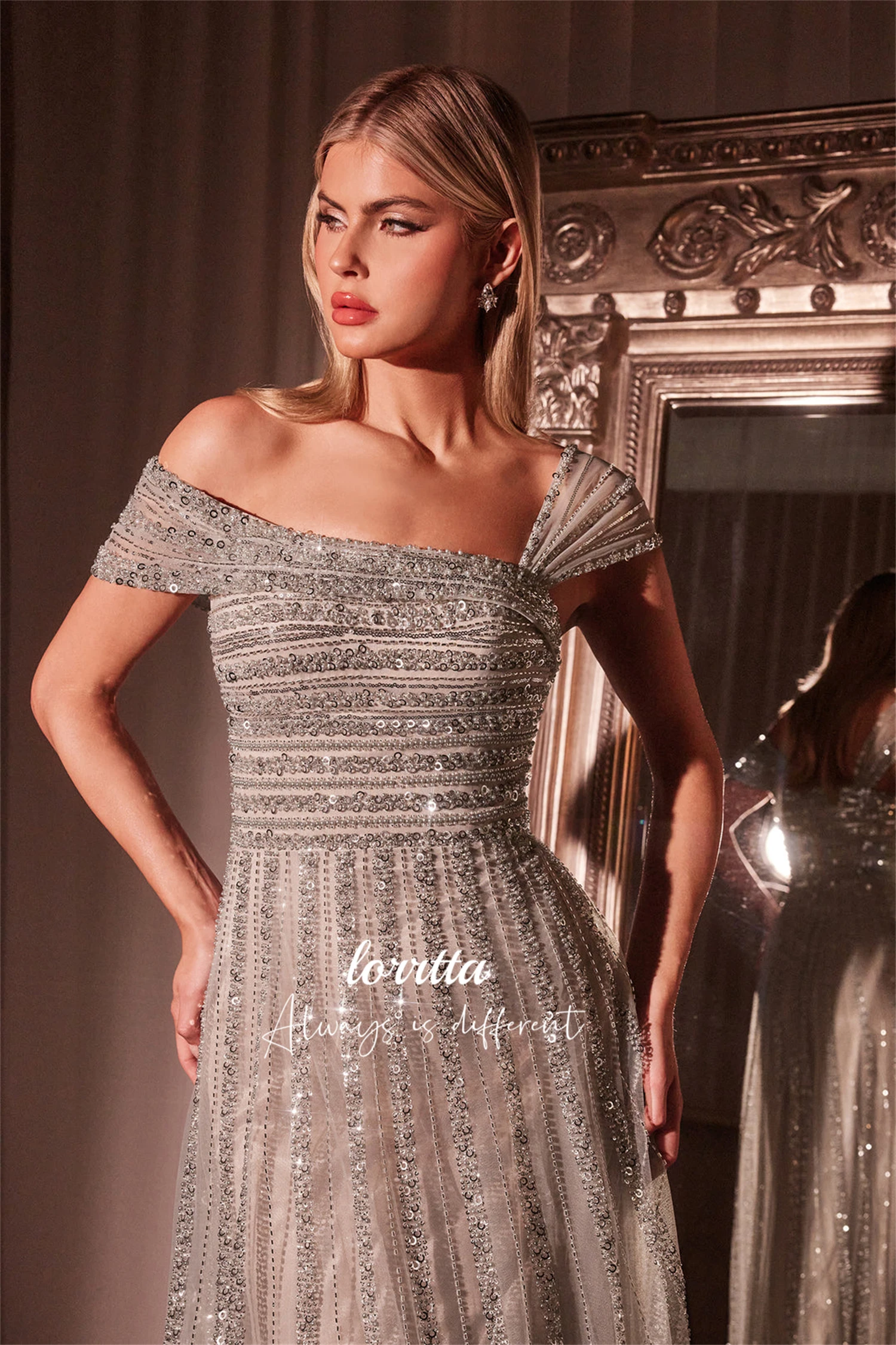 Lorrtta Customized Party Dress Prom Dresses 2025 Sharon Happy Evening Dresses for Special Occasions Glitter Fabric Luxurious image 3
