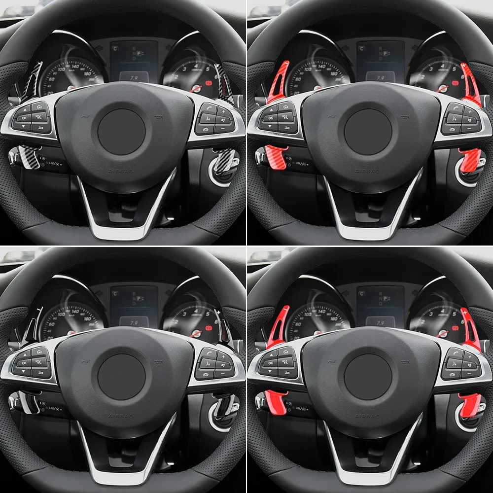 Car Steering Wheel Shift Paddle Shifter For Mercedes Benz A B C E GLE Class W176 W205 W246 C117 W218 Extended Carbon Fiber ABS view 2