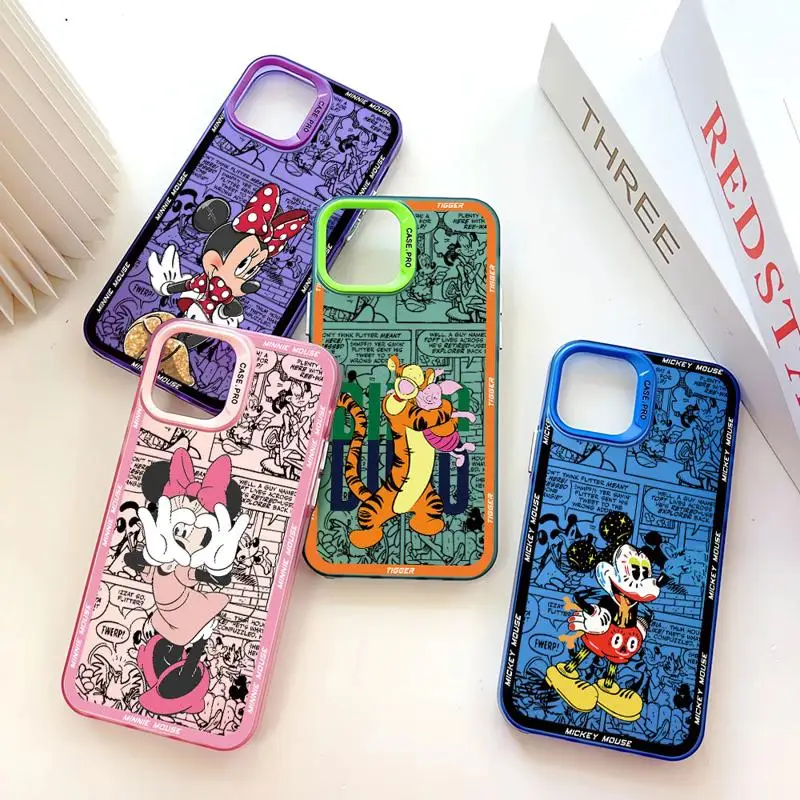 Cartoon Mickey Mouse Tigger IMD Matte Phone Case for iPhone 15 Pro Max 14 13 Plus 12 11 MINI XR X XS Anti-Fingerprint Funda 