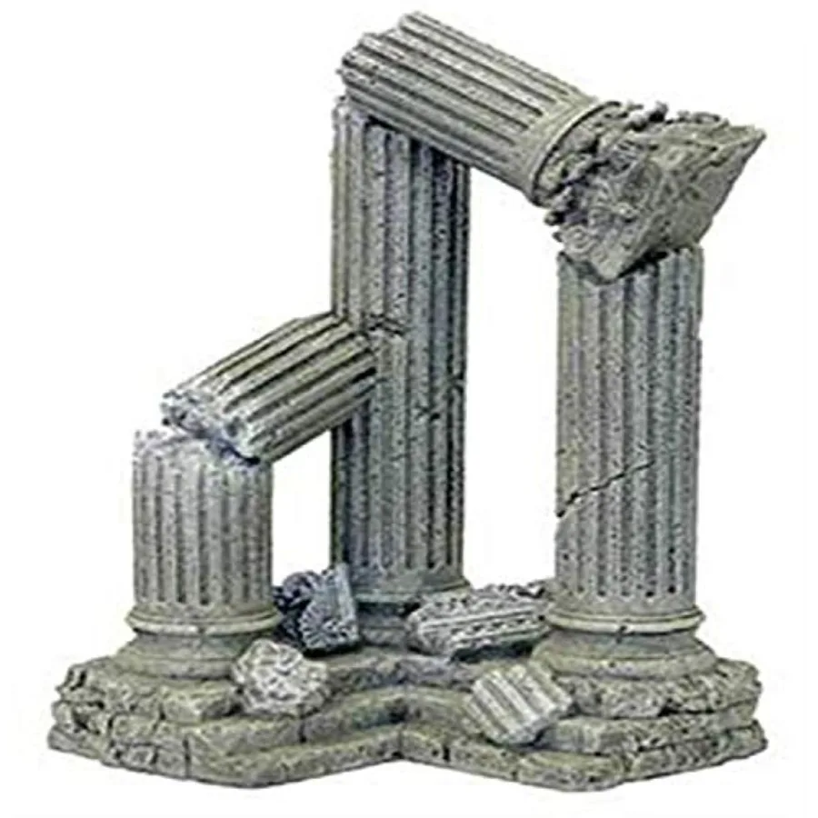 

Resin Aquarium Ornament - Three Column Ruins Corner Section, 9 L x 6.5 D x 11 H Inch 006311