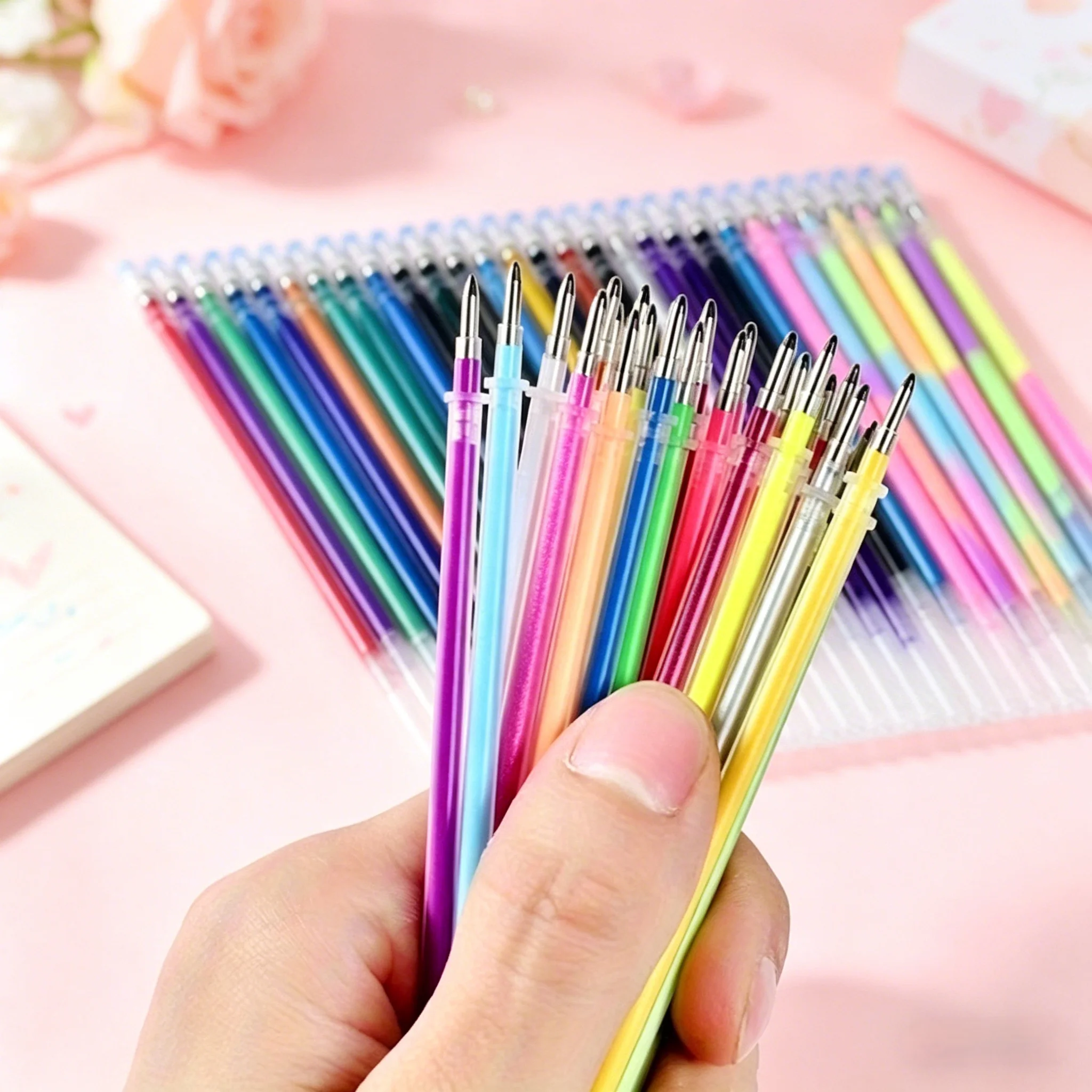 120‑Pack Premium Metallic Glitter Ballpoint Pen Refills, Art Drawing, Coloring & Marking, DIY Use, Portable (Pens NOT Included)