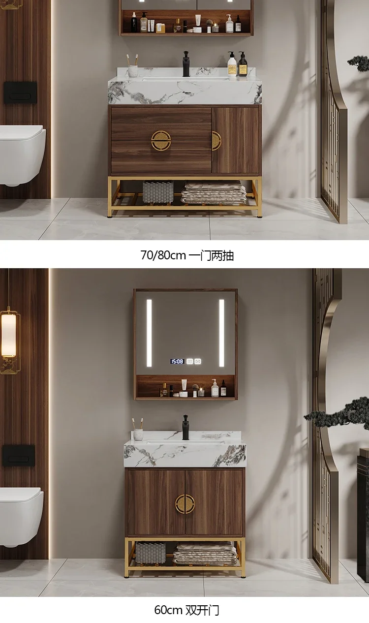 Новый китайский шкаф для ванной комнаты из каменной плиты от пола до потолка, шкаф для умывания рук, интеллектуальный легкий роскошный умывальник