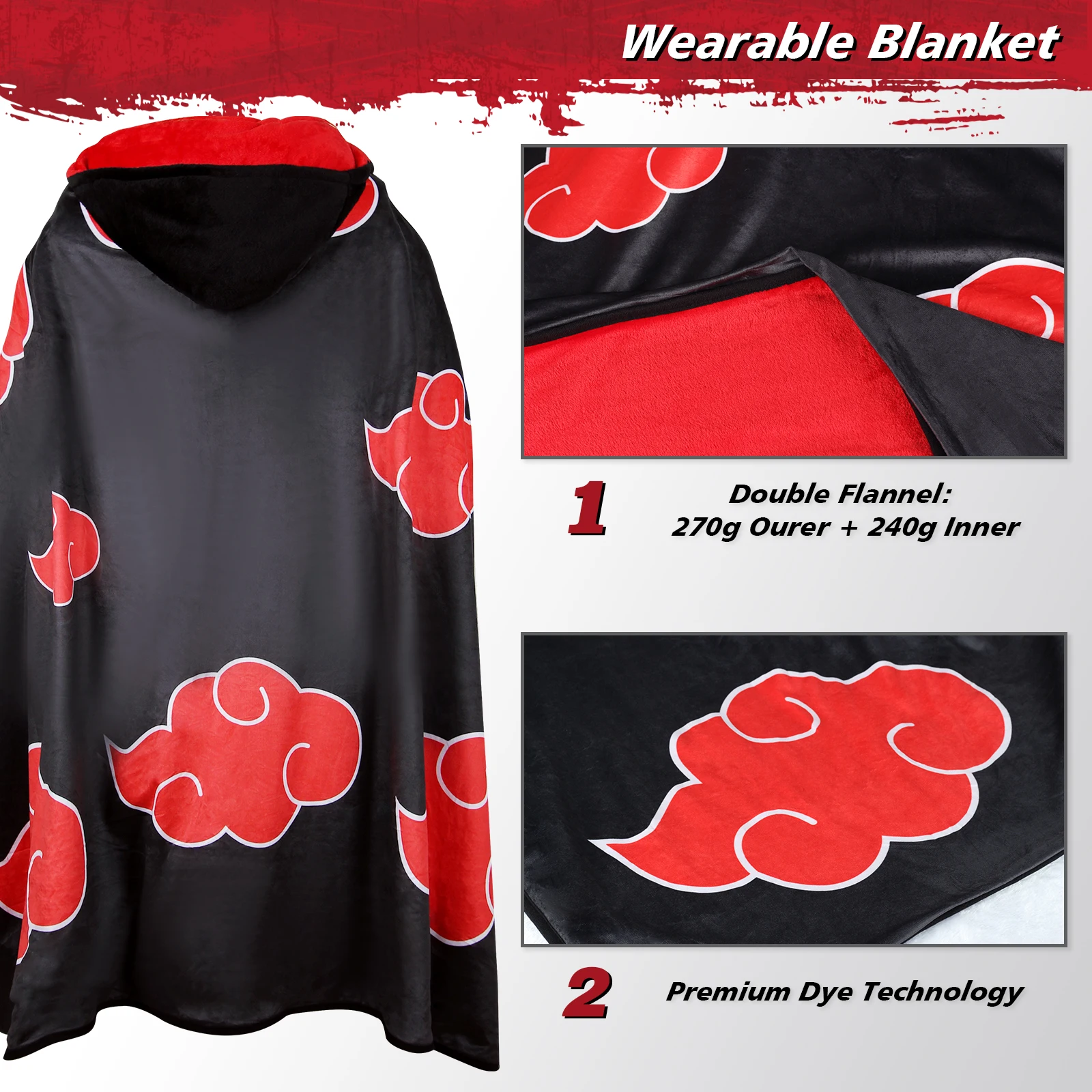 Рисунок 2 - Одеяло с капюшоном AnimeLoom Akatsuki