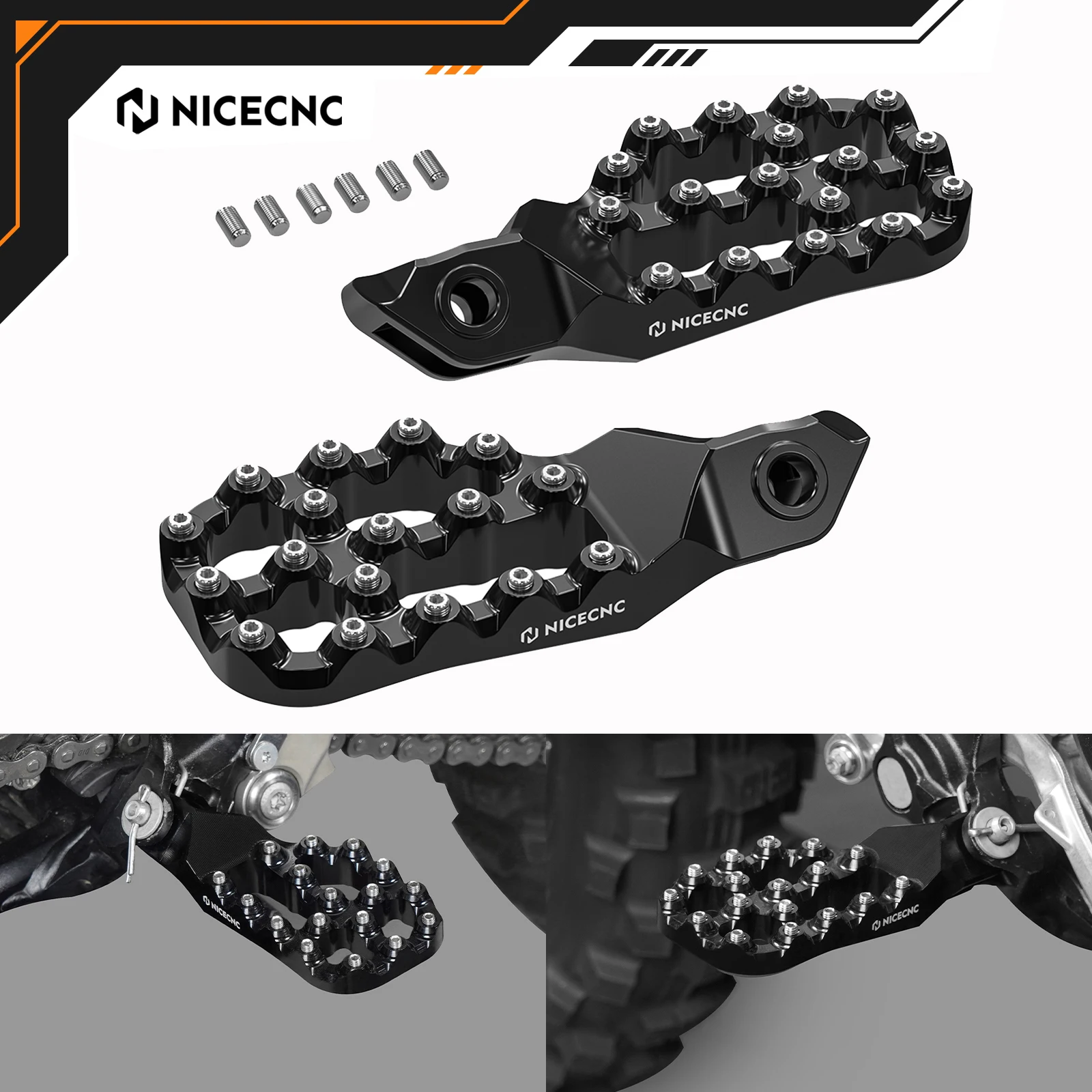 

NICECNC For KTM EXC 300 EXCF 350 XCW 500 XCF-W 450 XW-F 2024 SX 125 SXF 450 XC300 XCF 350 2023-2024 Extender Foot Pegs Footrests