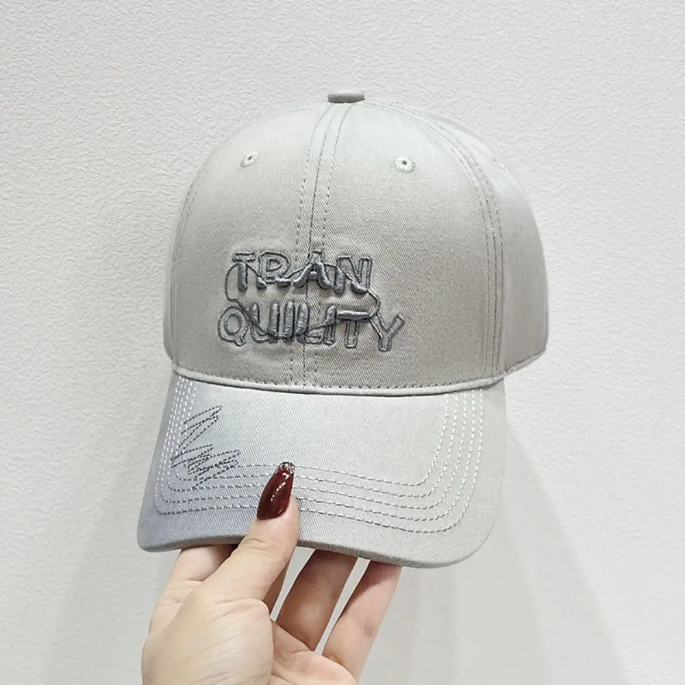 

Sunscreen Women Baseball Cap Embroidery Solid Color Korean Style Sun Hat Sunshade Adjustable Letter Baseball Cap Streetwear
