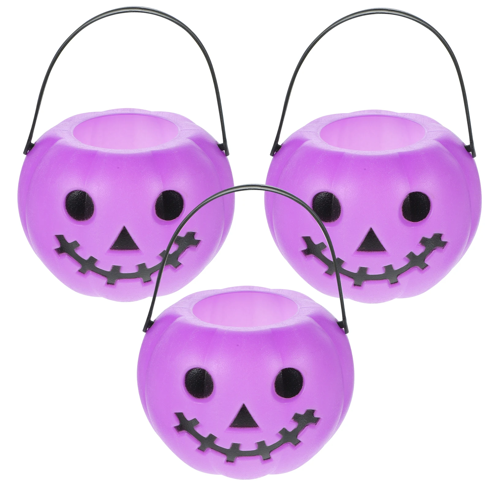 3Pcs Halloween Candy Bucket Pumpkin Ghost Cauldron for Trick or Treat Bucket Plastic Witch Pots for Kids Party Favors