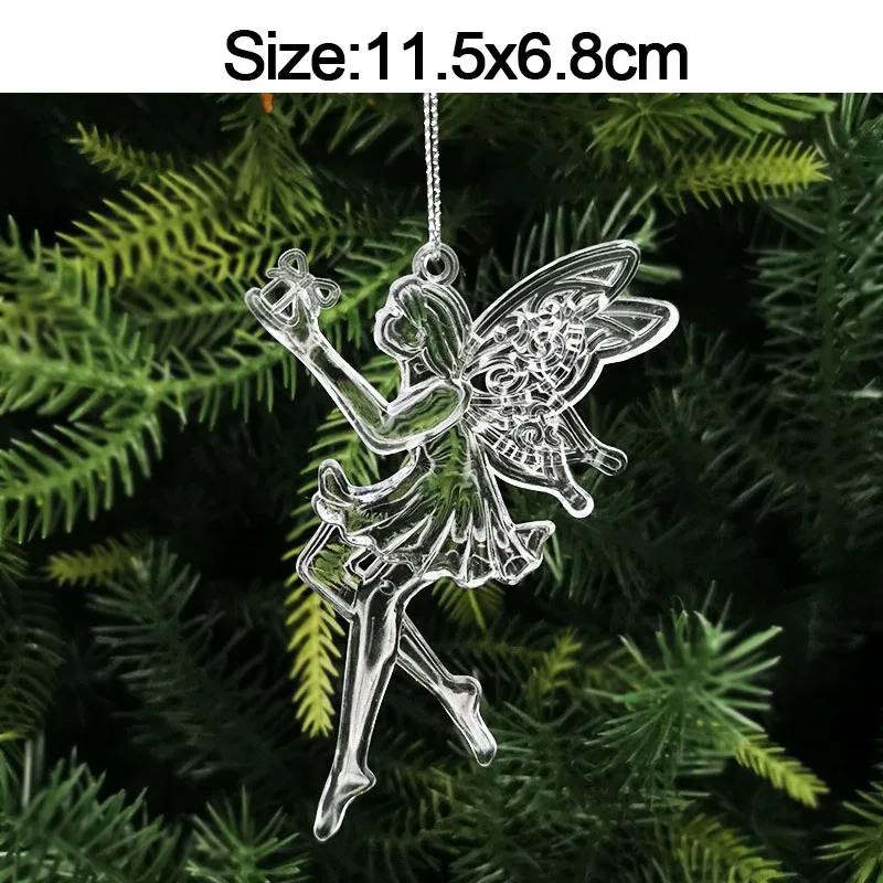 5 Stück Weihnachtsdekorationen für Zuhause, Kristall-Acryl-Ornamente, Schneeflocken, Elch, Weihnachtsbaum-Hängeanhänger, Navidad 2026 Neujahrsgeschenk – Detail 9