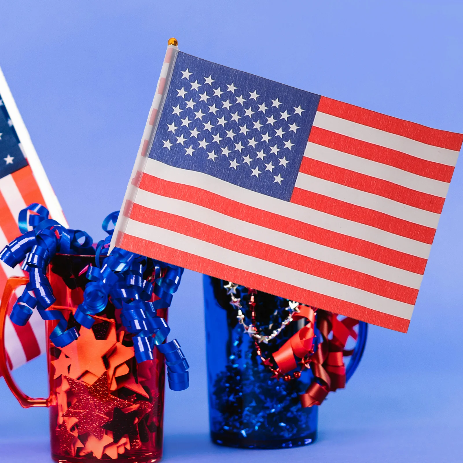 

20Pcs Mini Us Flags on Sticks Small Handheld American Flags for 4Th of July Patriotic Decorations Handheld American Flag