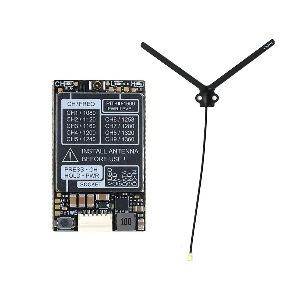 1.2GHz 1.3GHz 1600mW 1.6W VTX Audio Video 25mW/1600mW 9CH FPV Transmitter Module 7-36V RC FPV Long Range 1.6W VTX