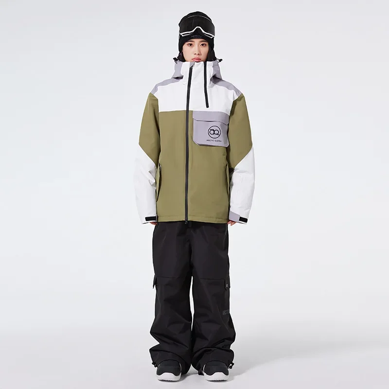 

Новинка 2025 года, лыжный костюм для пары, женский защитный внешний ветрозащитный теплый, дышащий лыжный костюм, мужская двубортная свободная одежда