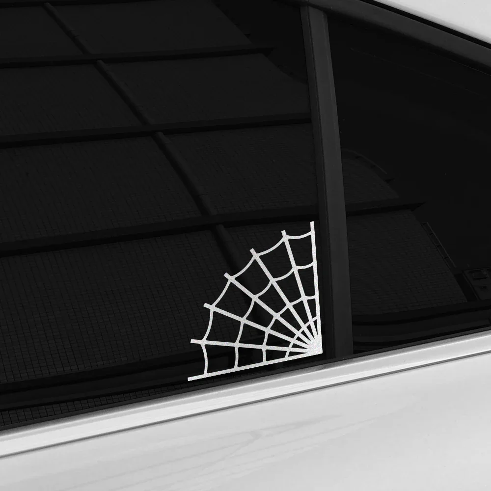 2pcs Funny Corner Spider Web Waterproof Vinyl Sticker Decal For Car Window Rear Windshield Bumper Motorcycle Decor Accessories
