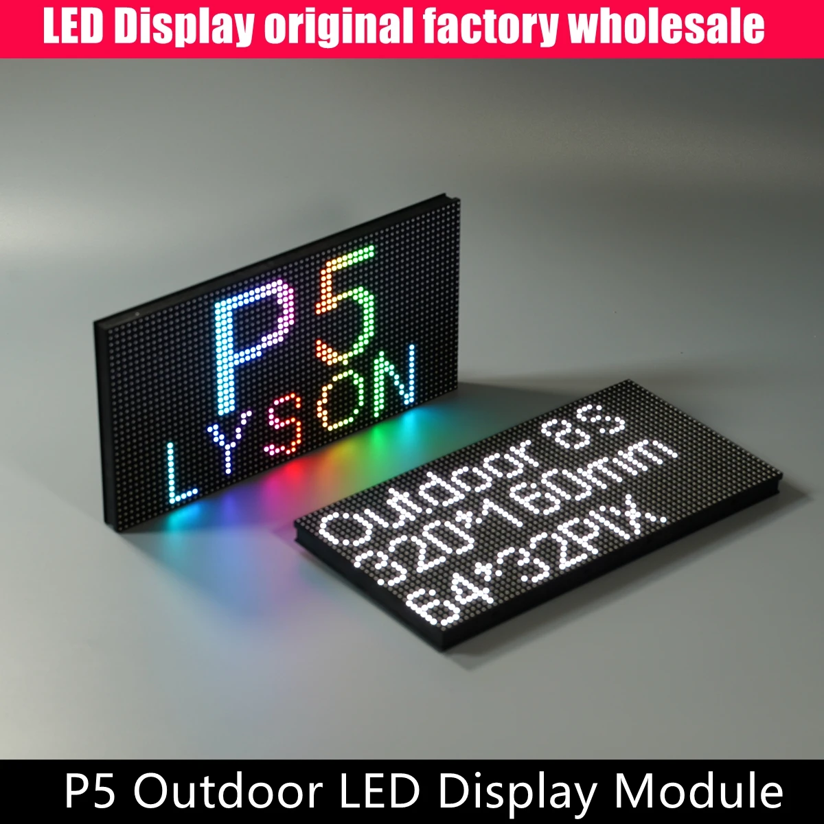 Discount P5 Outdoor 320x160mm Full Color LED Module High Brightness 64x32 Pixels Video RGB Panels 1/8 Scan