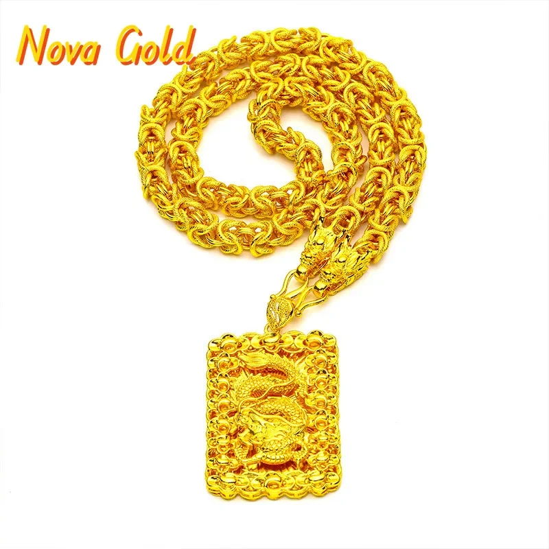 

NovaGlod Bold Dragon Pendant Men 24K Gold AU999 - Sharp 3D dragon carving, 24K/AU999 pure gold, heroic bold aura for men
