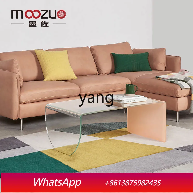 

LMM Nordic minimalist glass coffee table transparent gradual change coffee tea table household simple creative coffee table