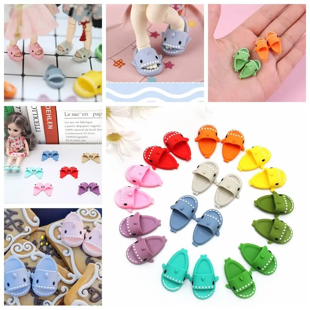 Round Toe Ob11 Doll Shark Slippers Shark Shape Mini BJD12 Doll Shoes Slippers Plastic OB11 Shark Shoes For Ob11 1/12 Bjd Doll