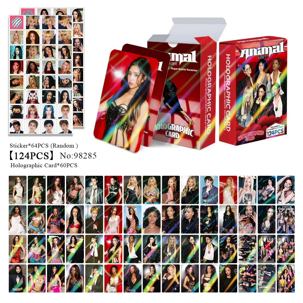 124Pcs 3rd EP WILD ANNIMAL Lomo Cards Photocards HD Fans Collection Cards Decorative Stickers Present Gifts