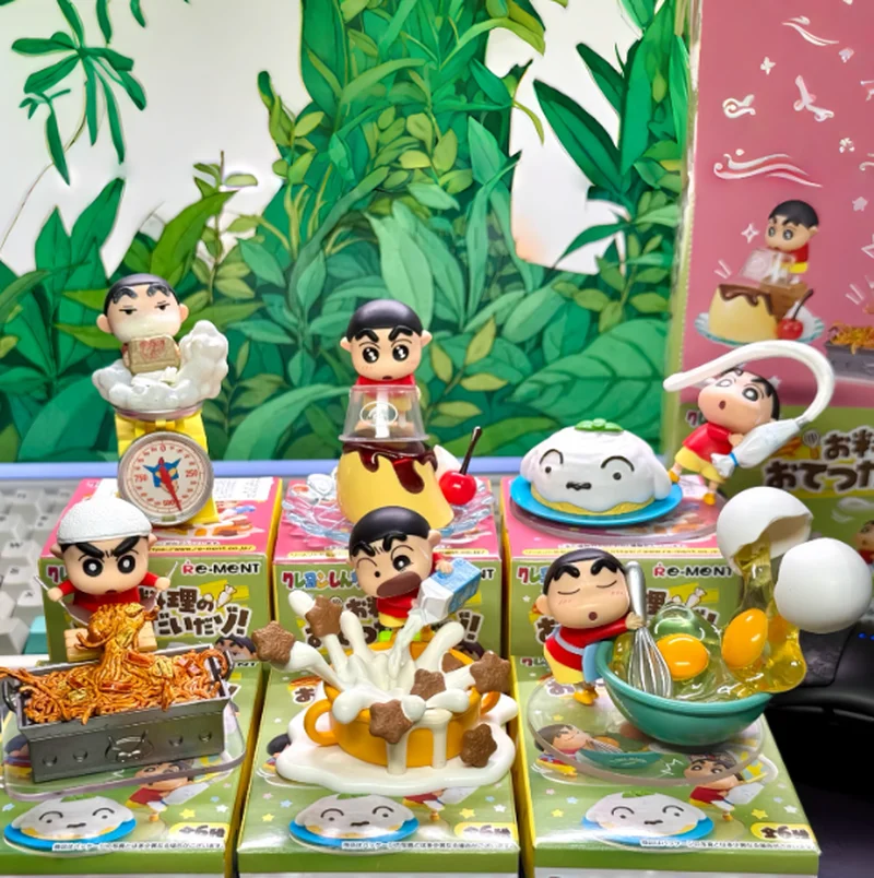 

Новинка в наличии, аниме Сяо Синь, посуда, слепая коробка, кавайная фигурка, украшение для рабочего стола, идеальный праздничный подарок-сюрприз для фанатов