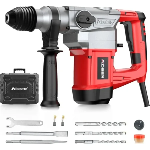 AOBEN 1-1/4 Inch SDS-Plus Rotary Hammer Drill with Vibration Control and Safety Clutch,10 Amp Heavy Duty Demolition Hammer