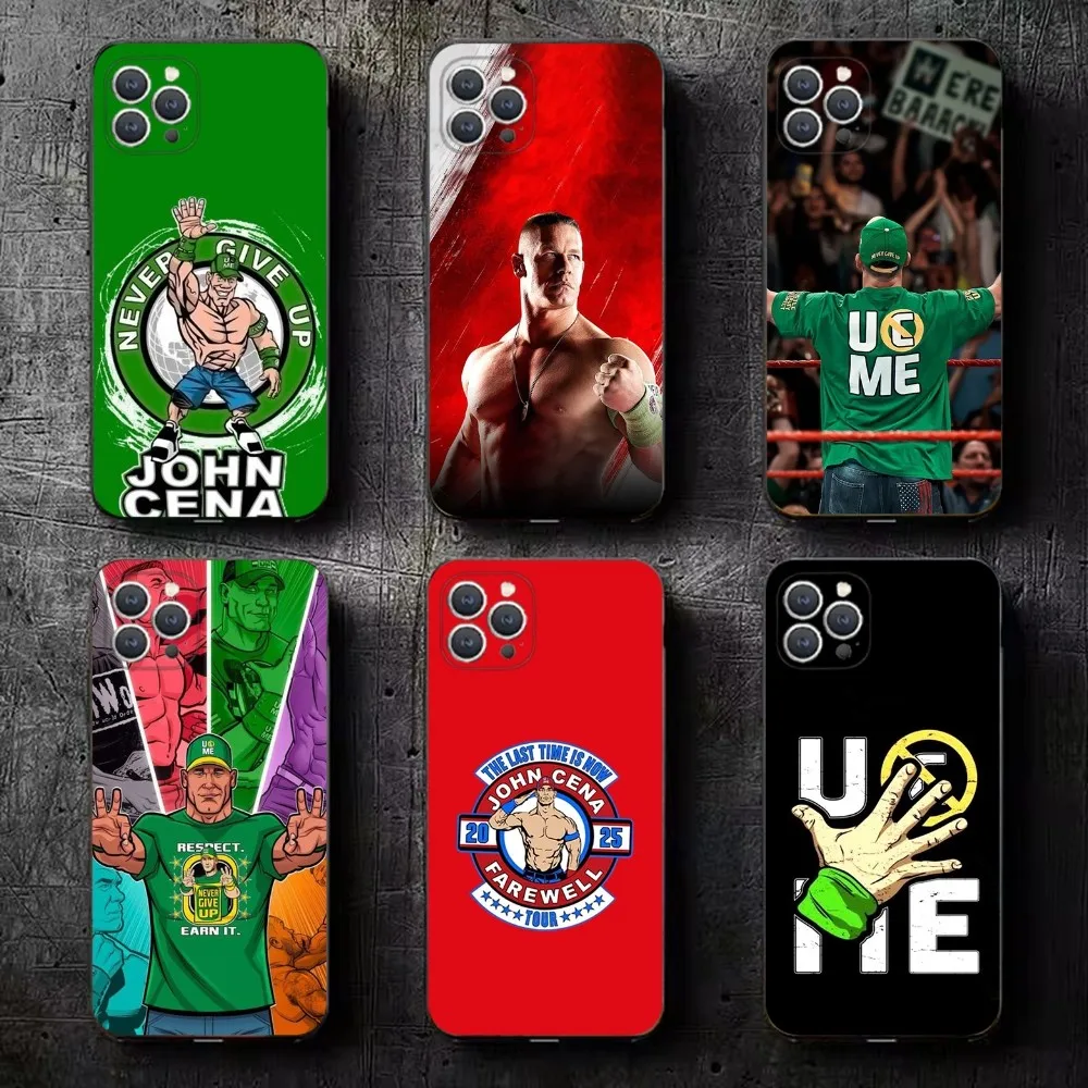 J-John Cena Wrestling Star Phone Case For iPhone 16,15,14,13,12,11,Plus,Pro Max,XS,X,XR,SE,Mini,8,7 Soft Silicone Black Cover