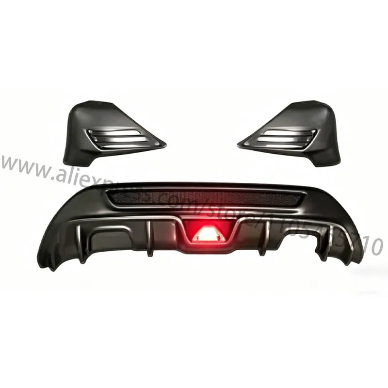 For 2009-2016 Ford Fiesta, Rear Spoiler Diffuser With Lamp, Rear Bumper Body Kit view 2