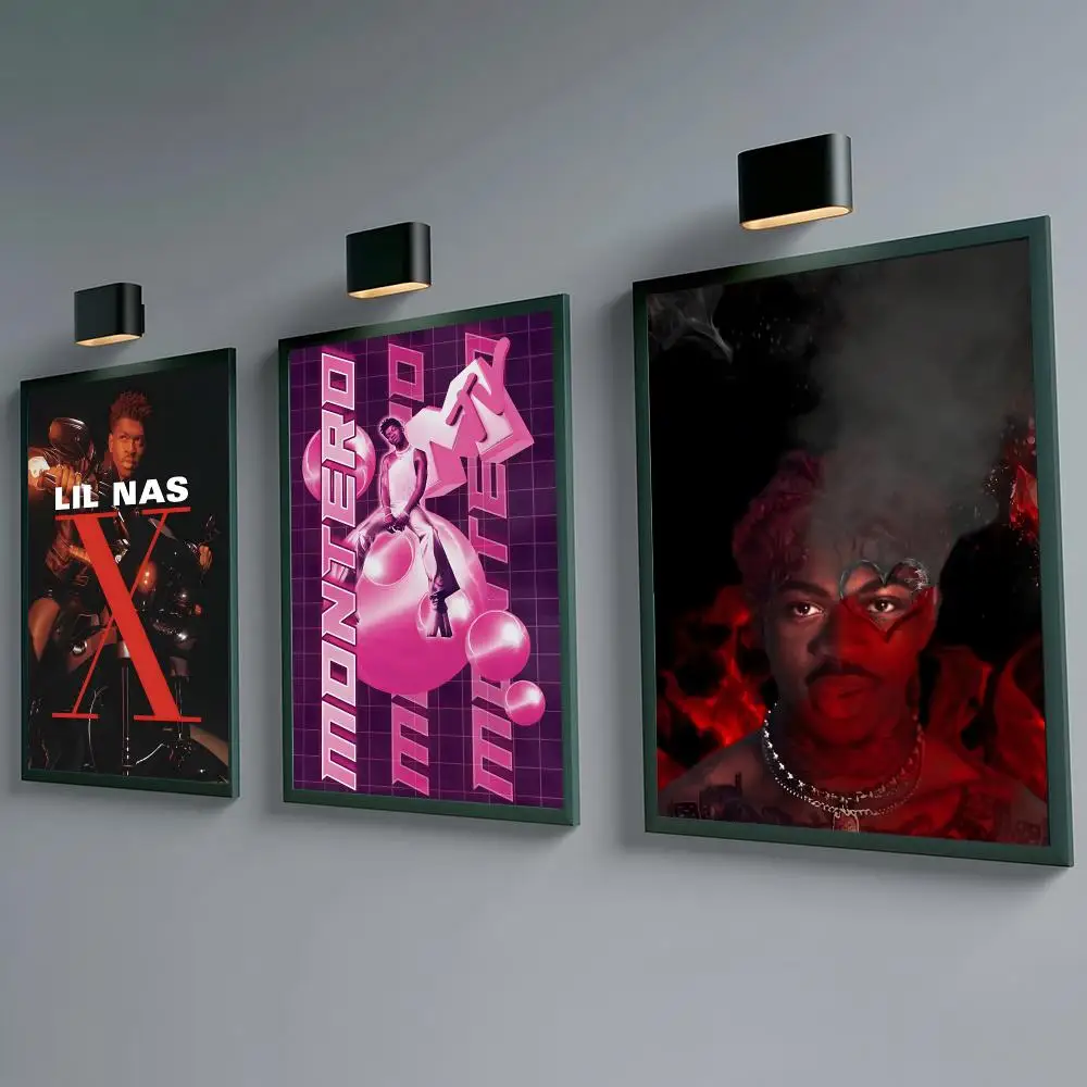 Rapper Lil Nas X Poster Self-adhesive Waterproof Paper Sticker Coffee House Bar Room Wall Decor