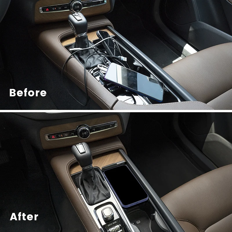 

A77T-Qi Car Wireless Charger Phone Panel For Volvo XC90 XC60 S90 S60 V90 2016-2021 Fast Wireless Charging Pad Holder