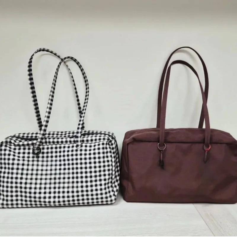 

Ladies' Bowling Tote Bag Luxury Brand Nylon Shoulder Bag Large Capacity Simple Versatile Ultralight Zipper Commuting Travel Bag