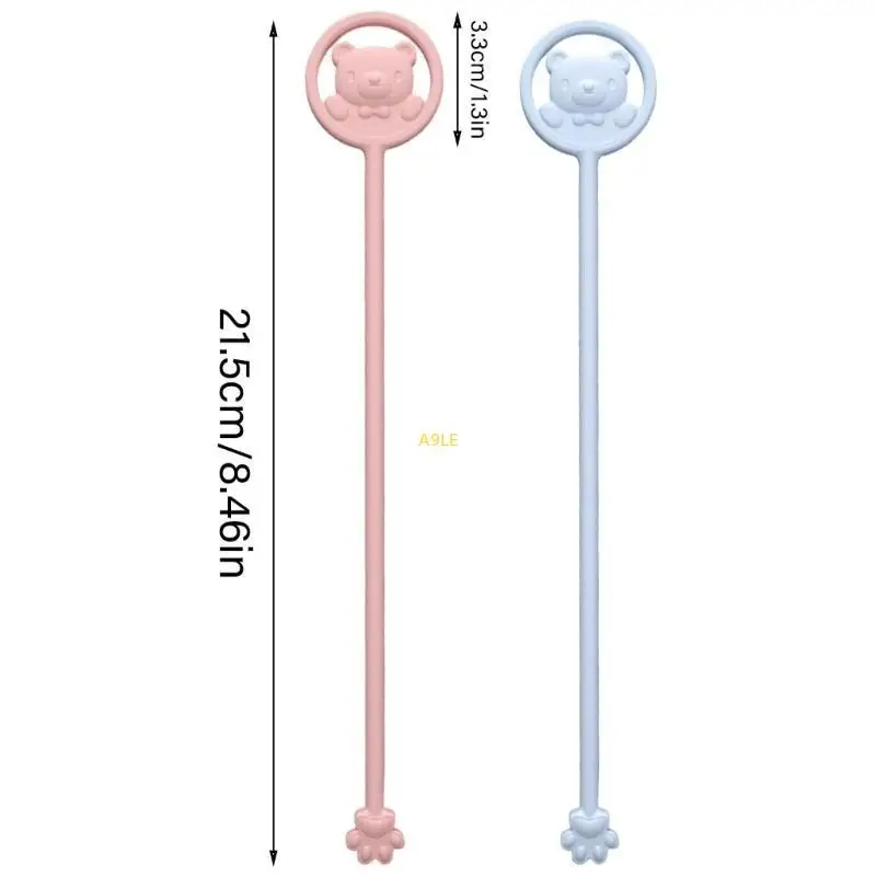 Baby Formula Mixer Cartoon Mixing with Temperature Sensing Function for Perfectly Warm Feeding Silicone Stirrer