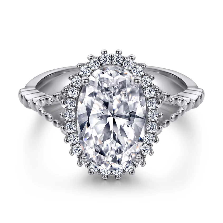 

Classic Design New Arrival 925 Sterling Silver With Rhodium Plated CZ Engagement Ring for Woman