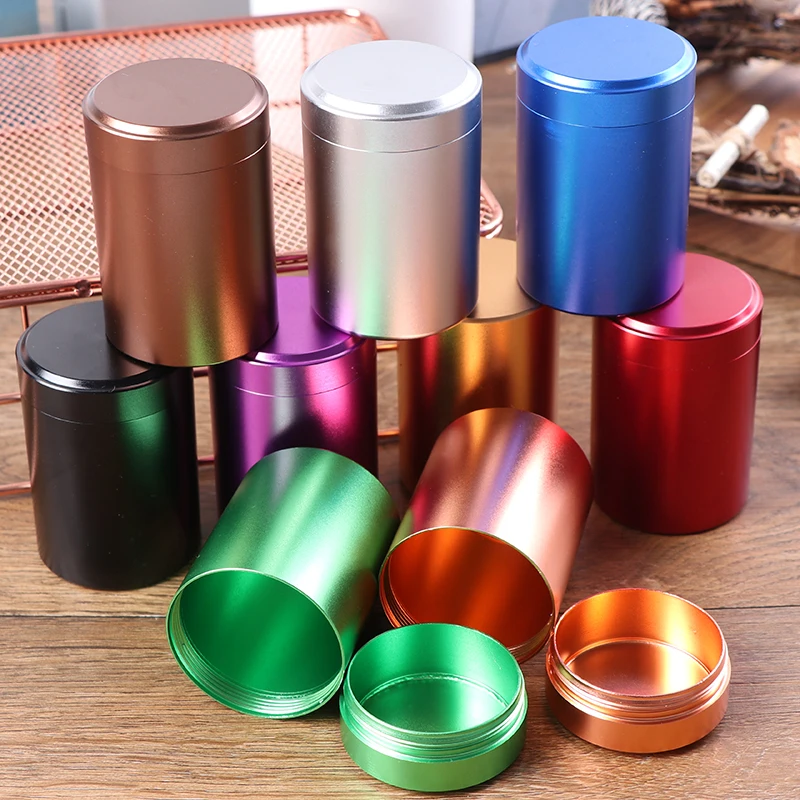 Mini Metal Box Storage Aluminum Tea Can Travel Portable Jar Sugar Coffee Caddy