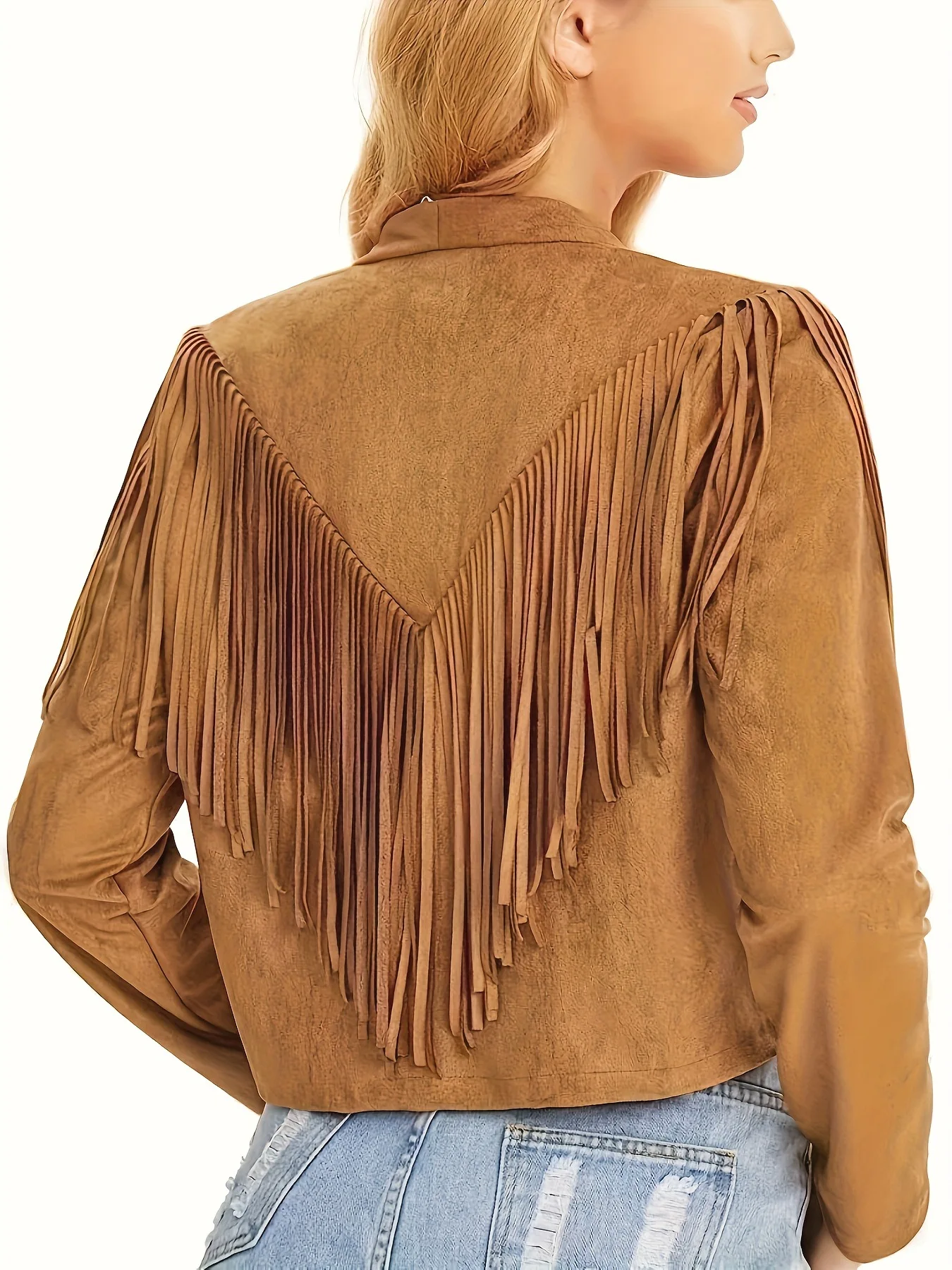 

Женские куртки с кисточками, повседневное однотонное легкое укороченное пальто с длинными рукавами и открытой передней частью