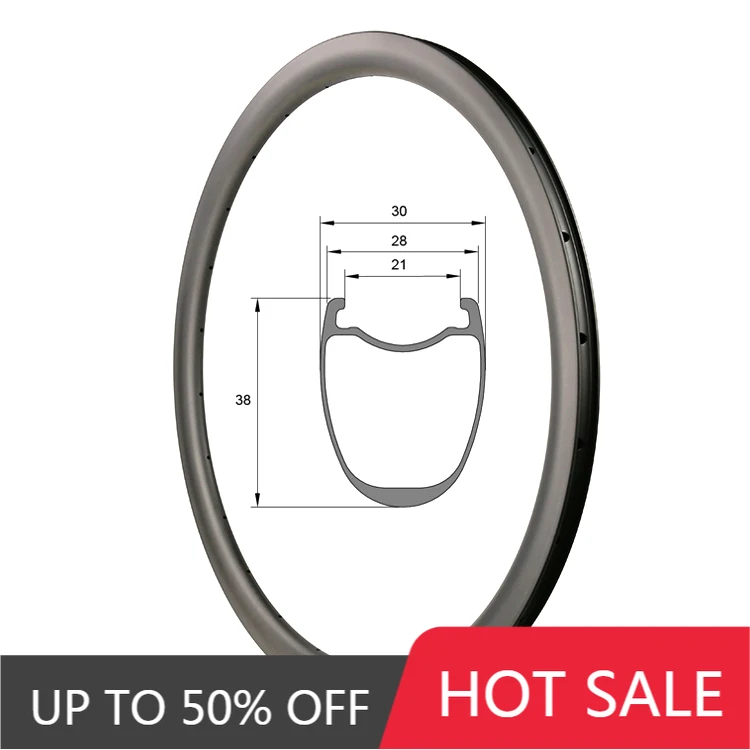 

STLF Road Bike Rims 28mm Width 38mm Depth Clincher Tubeless Disc Brake Carbon 700c Road Bicycle Wheels