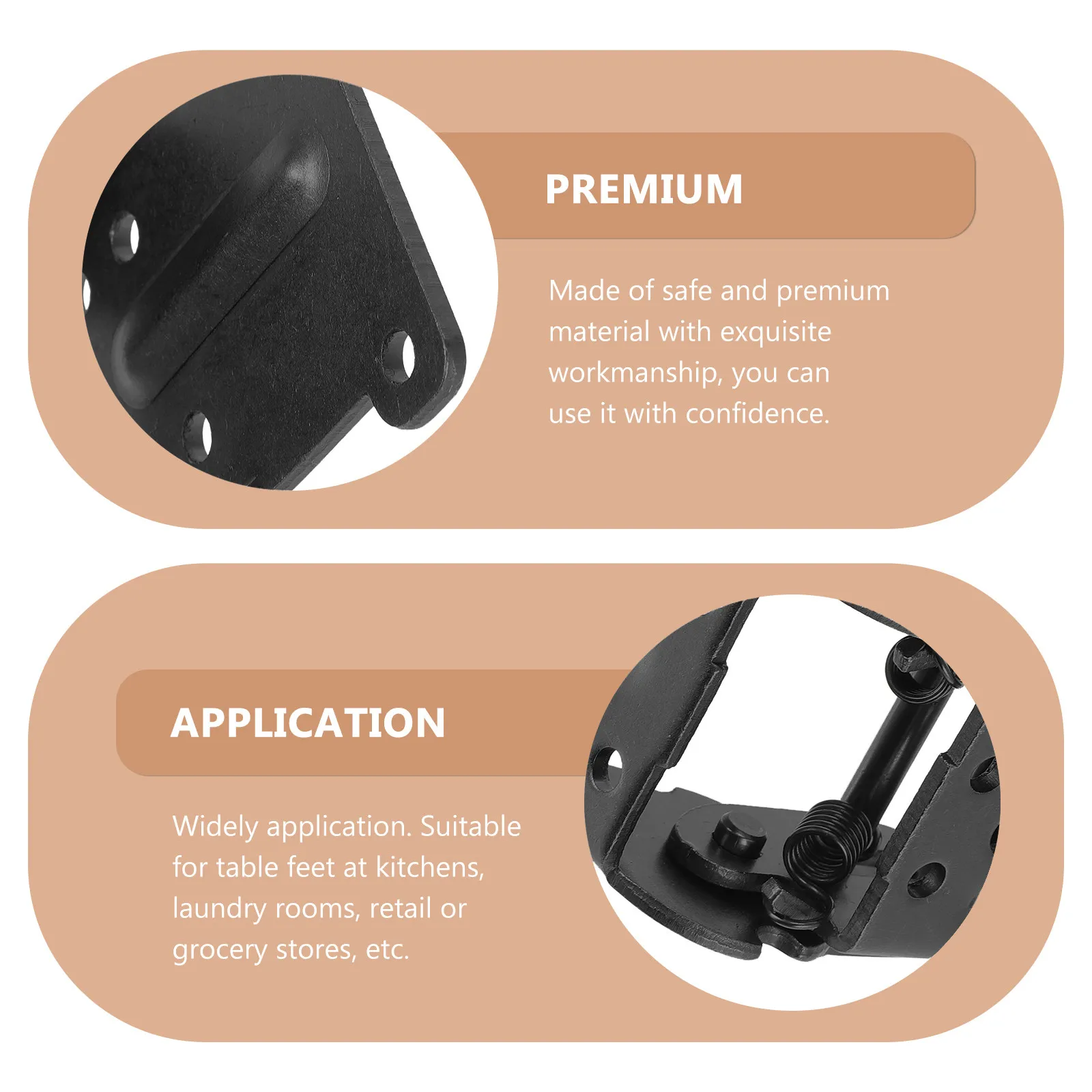 4Pcs Folding Table Hinge Steel Anti-Corrosion Self-Locking Folding Brackets for Table Bed Chair Legs 180 to 90 Degree Foldable