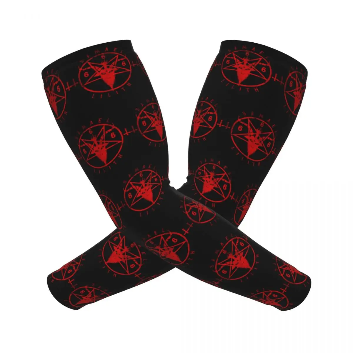 

Сатанинская пентаграмма Бафомет нарукавники Мужчины Женщины Солнце УФ-защита Татуировки Прикрытие Спорт Охлаждение Велоспорт