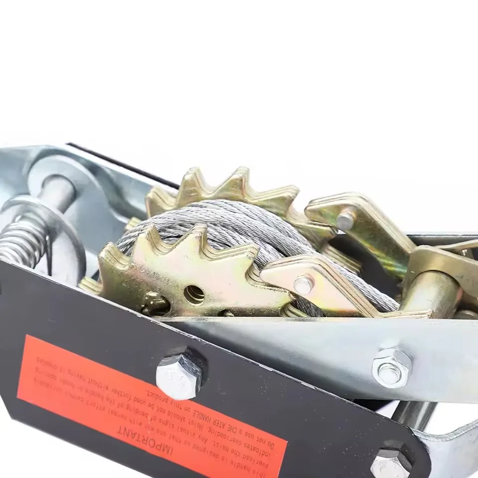 1/2/4T Wire Rope Hand Power Puller Tighten Tool Mini Tightener Double Hook Lifting Tool Heavy Duty Power Puller Hand Power