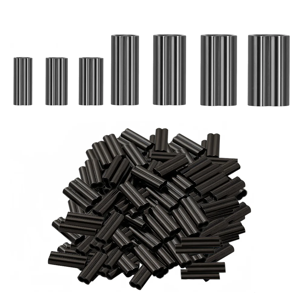 

Aventik 100pcs Fishing Crimping Sleeves for Fishing Line Wire Leader Barrel Crimp Sleeve Copper Tube Fishing Terminal Tackle