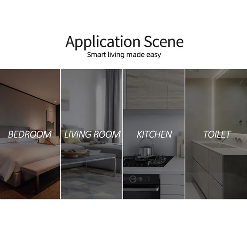 Tuya WiFi Smart Metal Bezel Light Switch US Standard 4 Gang Voice Control Home Touch Sensor Wall Switch Work with Alexa Google