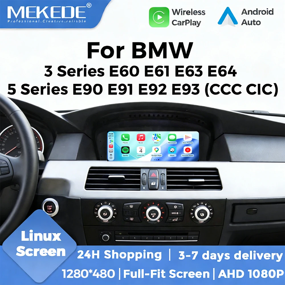 Image of MEKEDE Linux System 8,8 Zoll für BMW E60 E61 E63 E90 E91 E92 E93 CCC/CIC Wireless Carplay Auto GPS BT Autoradio Multimedia-Player
