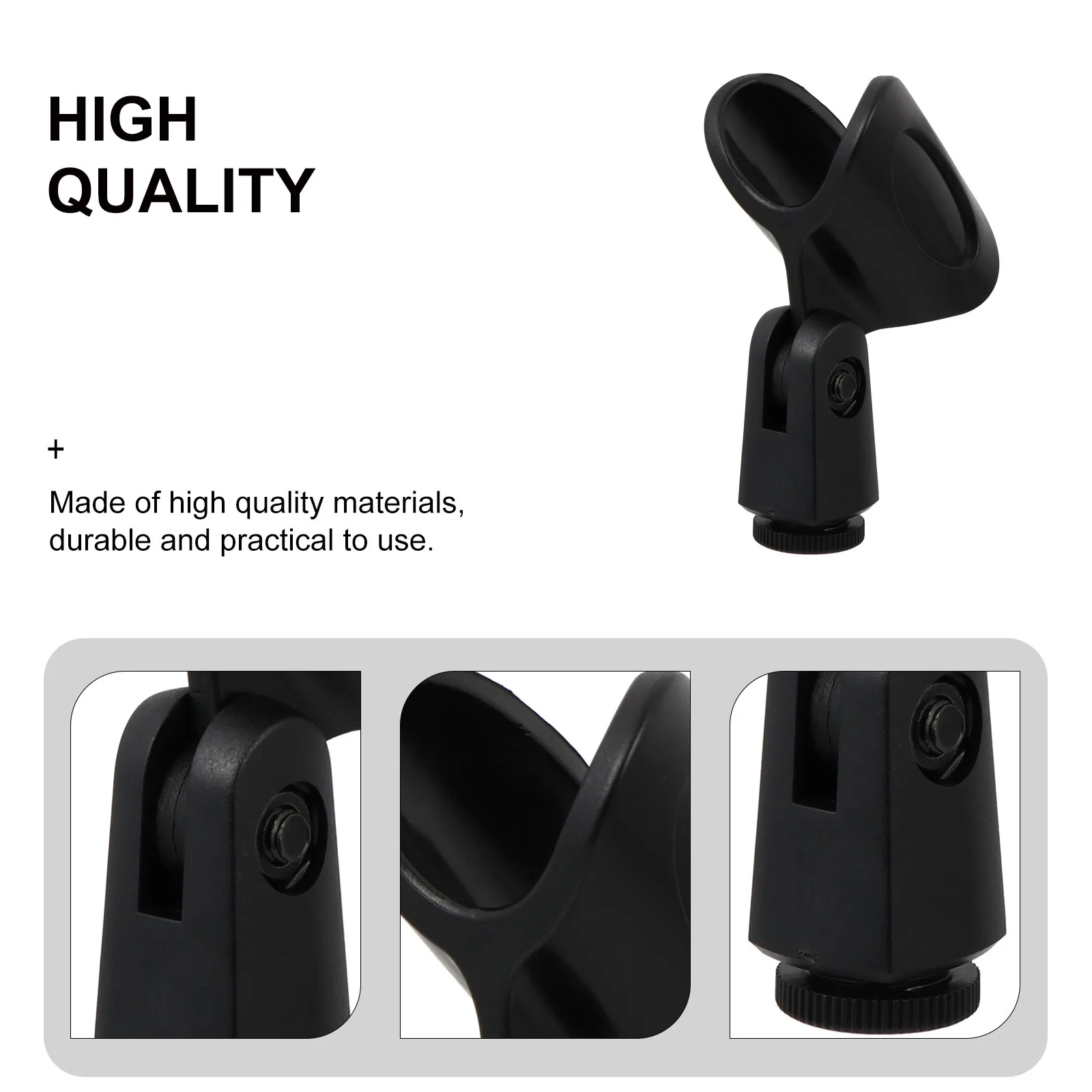 1 комплект зажимов для микрофона, простая установка, регулируемый угол, универсальный, подходит для большинства микрофонов, черные зажимы для микрофона с резьбой 11 см