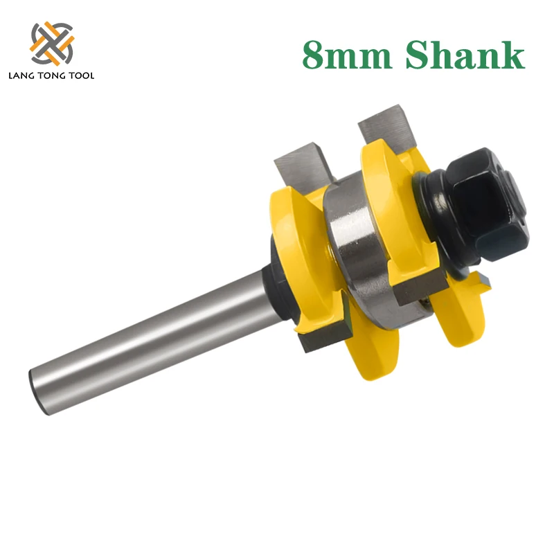 LANG TONG 2Pcs tools Joint Assemble Router Bits Tongue & Groove T-Slot Milling Cutter for Wood Woodwork Cutting Tools LT006
