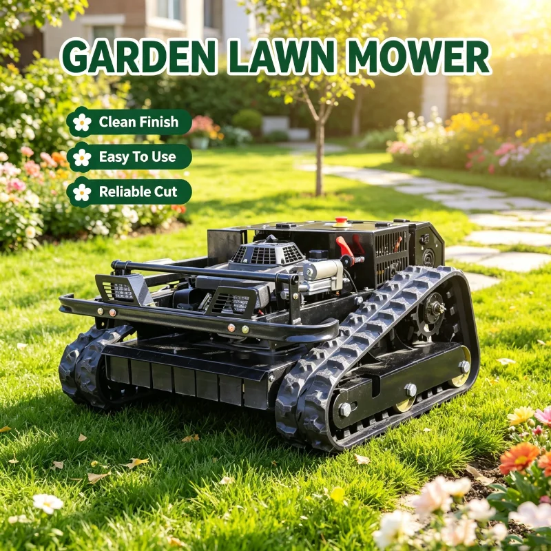 Customized CE and EPA Crawler Remote Controlled Lawn Mower Cordless 4WD Robot Mower Hills Heavy Duty All-Terrain