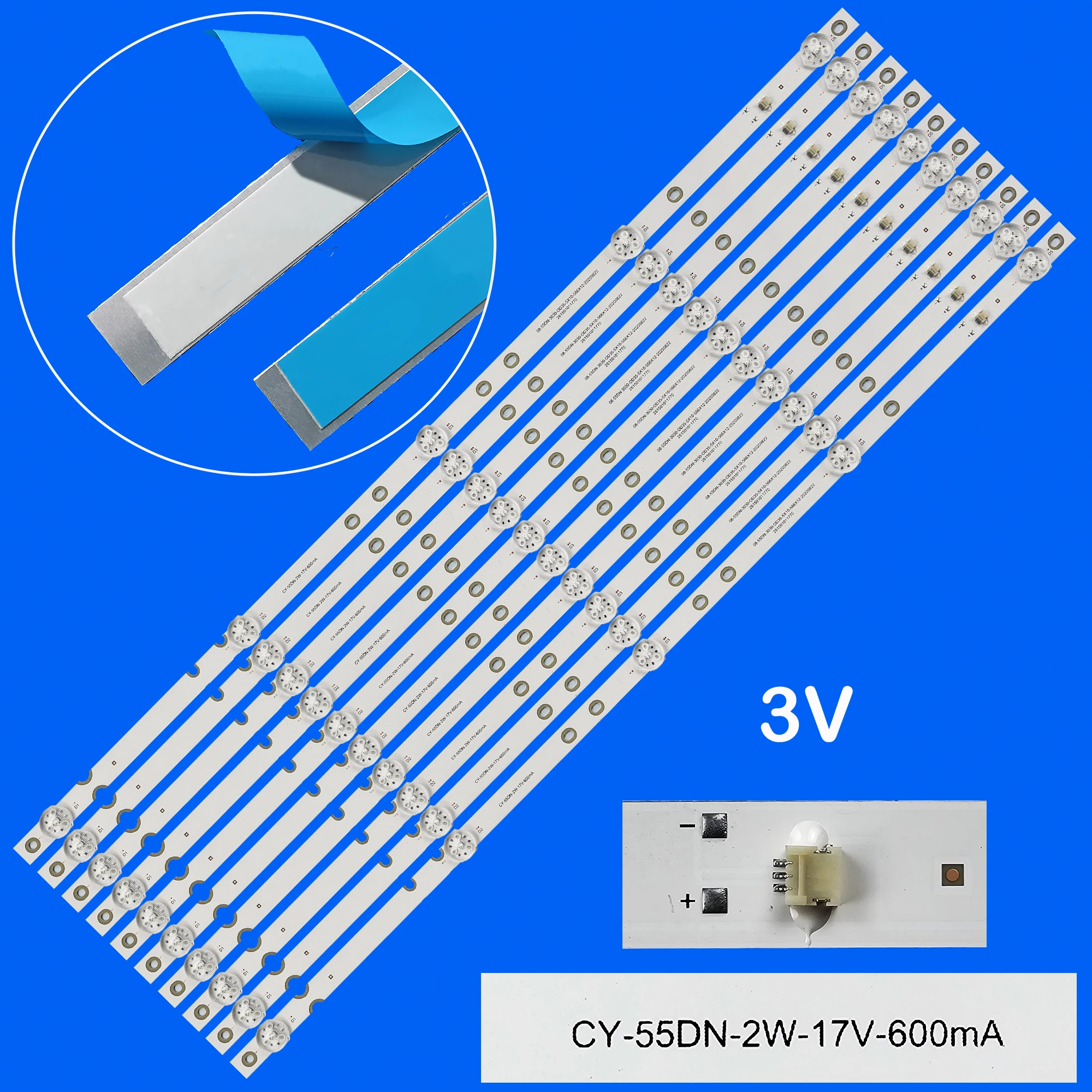 LED backlight Strip For 55M2UB AT-5455S LT-55KB516 OV55F350 OV55F351 NM55F350 SB55350 MR55850 CY-55DN-2W-17V-600mA