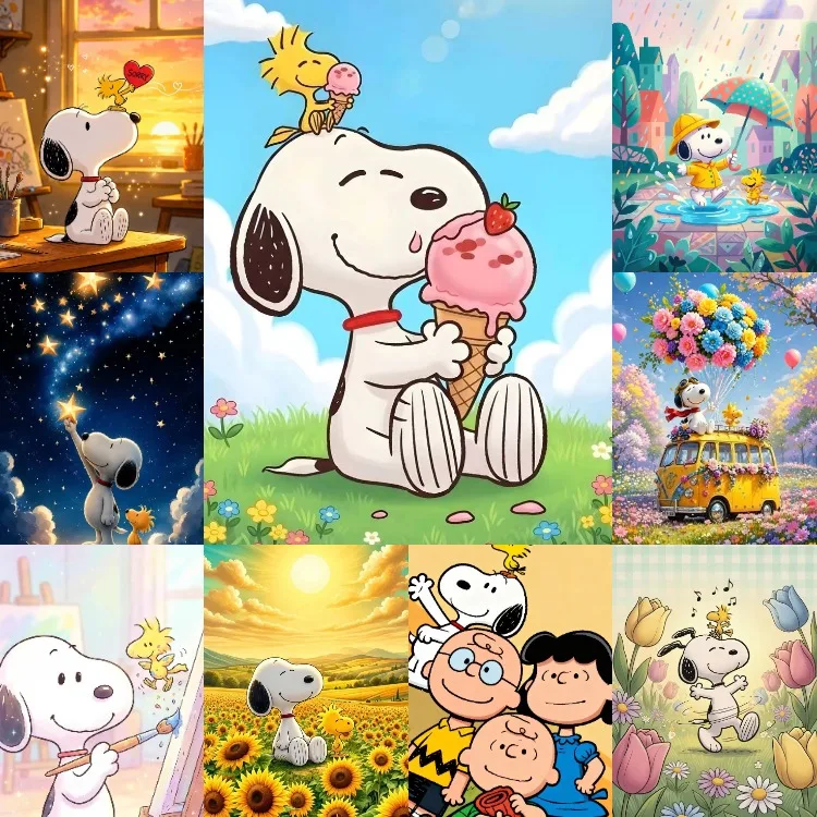 500/1000/1200/2000 PCS Puzzle for Snoopy Cute Cartoon Jigsaw Puzzles for Challenging Family Activity Games Party Birthday Gift