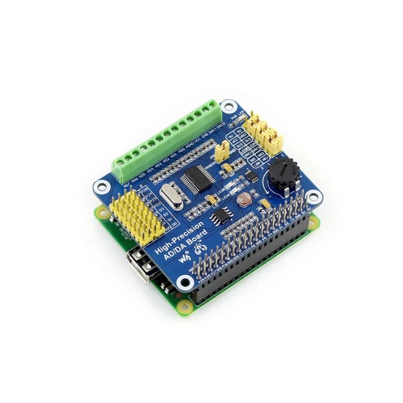 Precyzyjny przetwornik analogowo-cyfrowy ADC DAC Shield HAT dla RPI Raspberry Pi Zero 2 W WH 3 3B 4 Model B 5