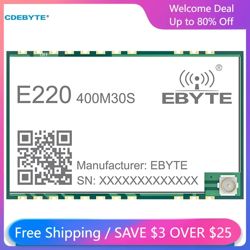 E220-400M30S LLCC68 433MHz 470MHz LoRa WAN Wireless RF Module 30dBm SPI 10km IPEX Stamp Hole SMD Transmitter Long Range IoT Mini