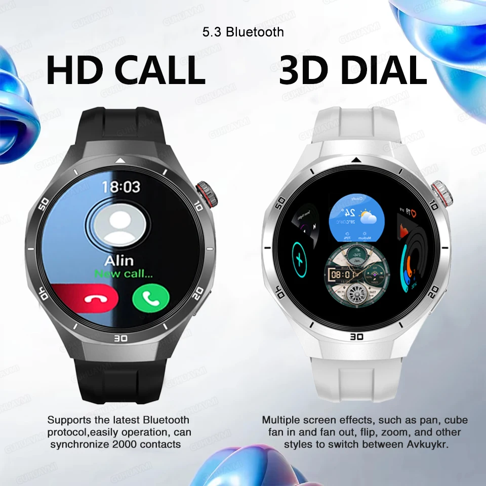 2025 جديد لهواوي GT 5 Pro متعدد الوظائف نظام HarmonyOS Smartwatch شاشة الياقوت 32Gb RAM GPS HD مكالمة فيديو سوار ذكي