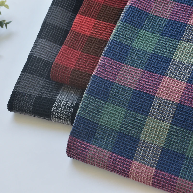 134x50cm 100% Cotton Waffle Weave Fabric for DIY Clothing Home Bathrobe Pajamas Craft Sewing Cloth
