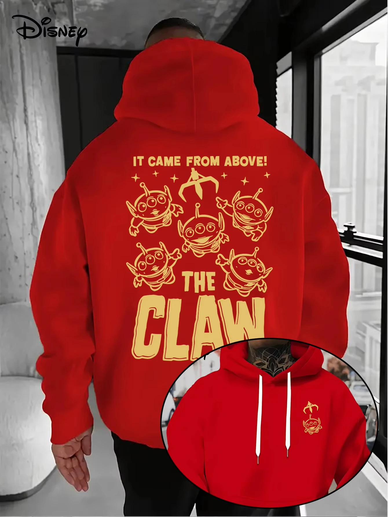 Męska bluza z kapturem Disney Toy Story Aliens, jesienno-zimowa, codzienna, unisex, wkładana przez głowę, dres, odzież, bluza oversize