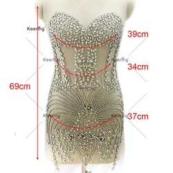 Rhinestone Applique for Prom Dress ,Glass Beads,Sewing Accessories, CrystaL WDP-525